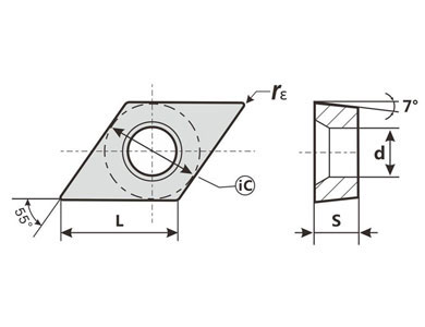 tipped pcd inserts in 55 degree diamond shape D for turning aluminum alloy