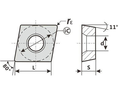 tipped pcd inserts in 55 degree diamond shape D for turning aluminum alloy