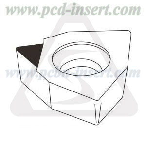 tipped pcd inserts in 80 degree hexagon shape W for turning aluminum alloy