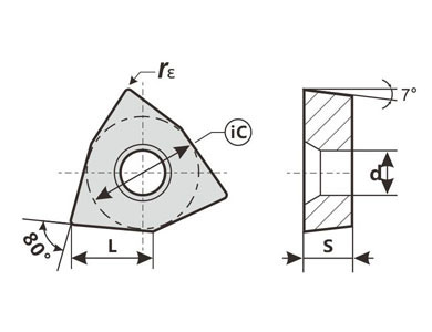 tipped pcd inserts in 80 degree hexagon shape W for turning aluminum alloy